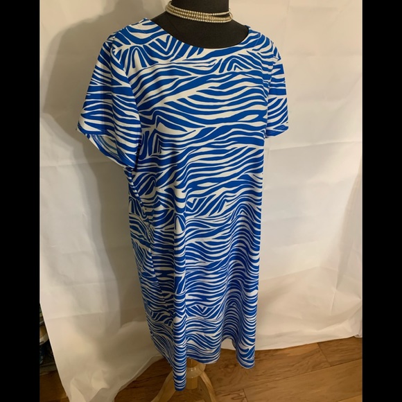 Jude Connally cobalt blue zebra stripe Ella dress
